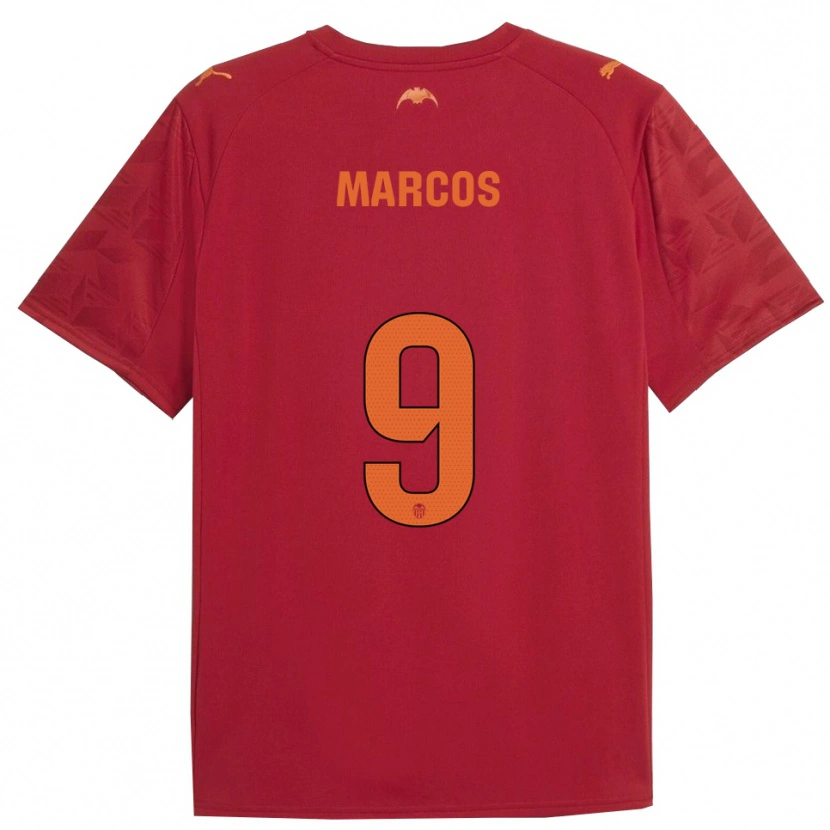 Danxen Niño Camiseta Ana Marcos #9 Rojo Naranja 2ª Equipación 2025/26 La Camisa