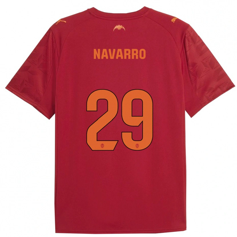 Danxen Niño Camiseta Marcos Navarro #29 Rojo Naranja 2ª Equipación 2025/26 La Camisa