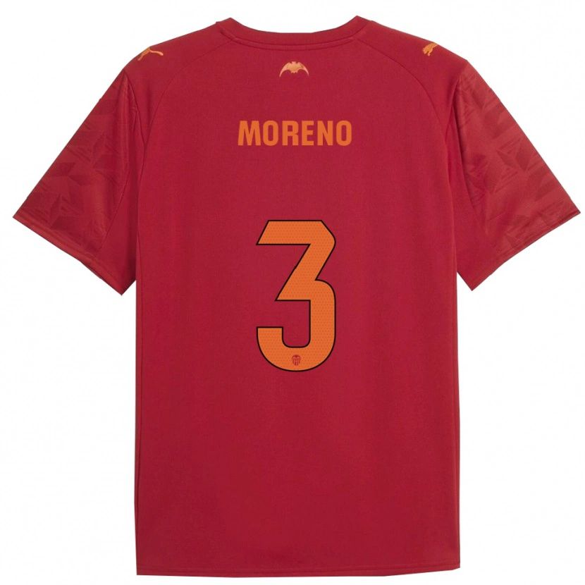 Danxen Niño Camiseta Diego Moreno #3 Rojo Naranja 2ª Equipación 2025/26 La Camisa