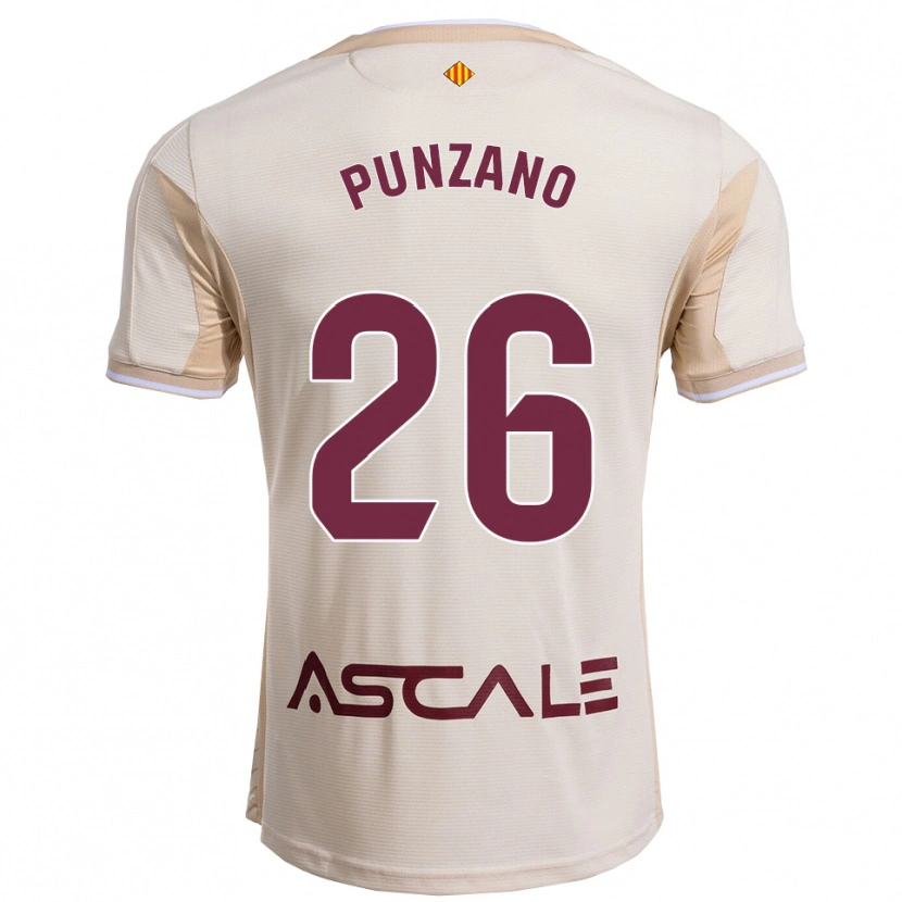 Danxen Niño Camiseta Iker Punzano #26 Blanquecino Burdeos 2ª Equipación 2025/26 La Camisa