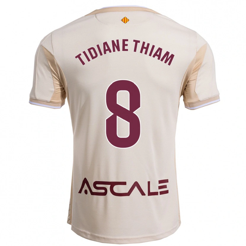 Danxen Niño Camiseta Cheikh Tidiane Thiam #8 Blanquecino Burdeos 2ª Equipación 2025/26 La Camisa