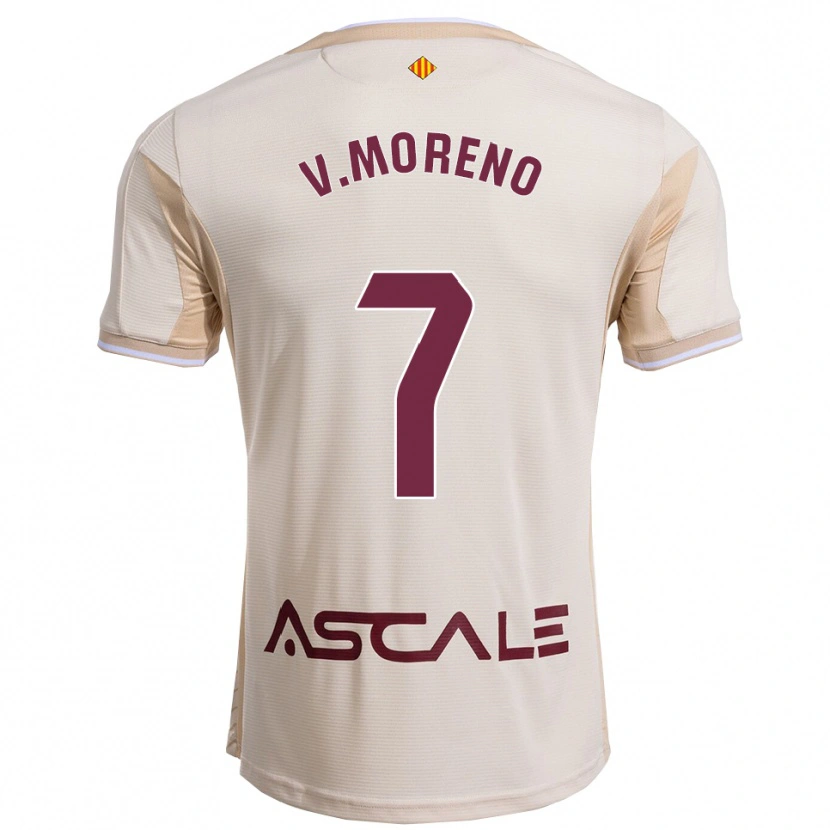 Danxen Niño Camiseta Víctor Moreno #7 Blanquecino Burdeos 2ª Equipación 2025/26 La Camisa