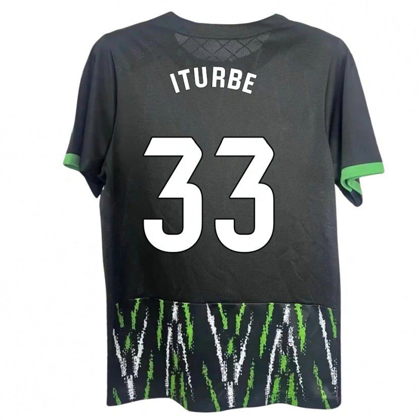 Danxen Niño Camiseta Alejandro Iturbe #33 Negro Verde 2ª Equipación 2025/26 La Camisa