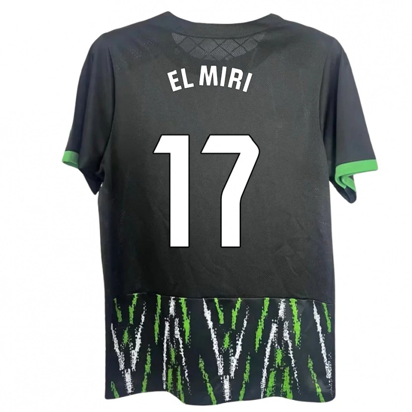 Danxen Niño Camiseta Walid El Miri #17 Negro Verde 2ª Equipación 2025/26 La Camisa