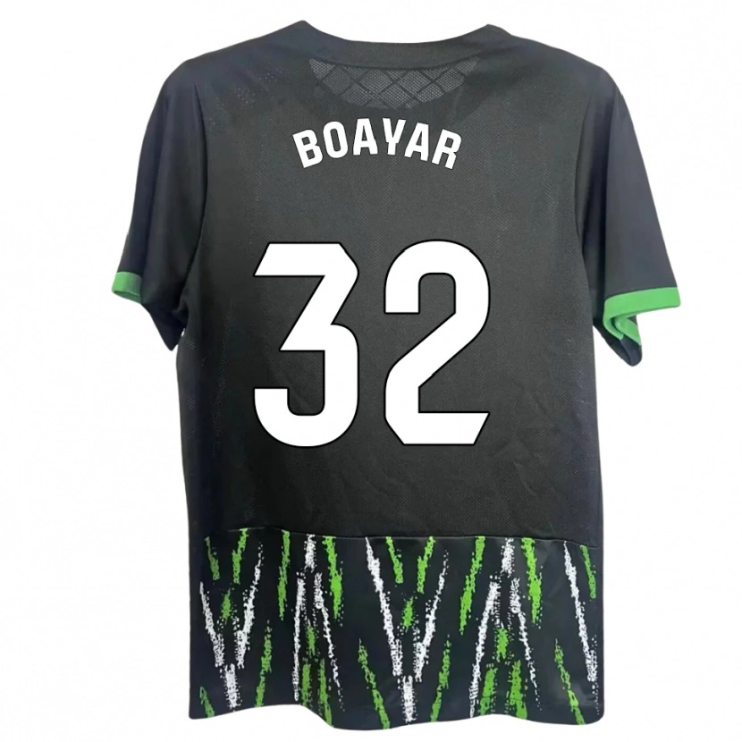 Danxen Niño Camiseta Adam Boayar #32 Negro Verde 2ª Equipación 2025/26 La Camisa