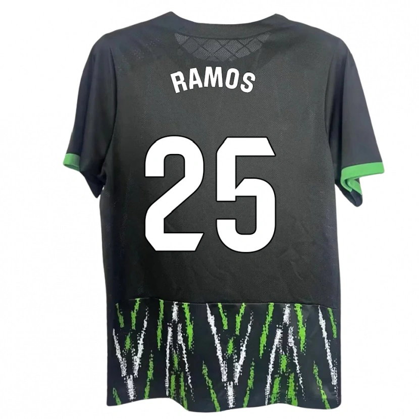 Danxen Niño Camiseta Alejandro Ramos #25 Negro Verde 2ª Equipación 2025/26 La Camisa