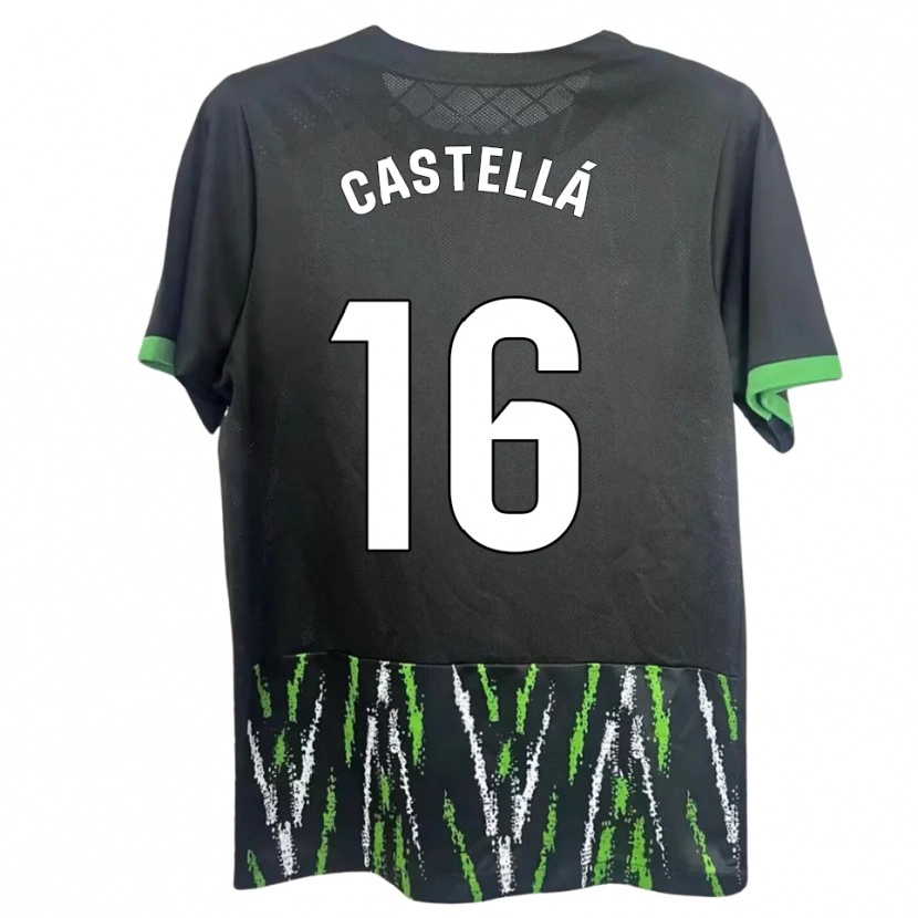 Danxen Niño Camiseta Didac Castellá #16 Negro Verde 2ª Equipación 2025/26 La Camisa