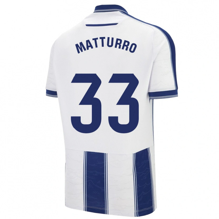Danxen Niño Camiseta Alan Matturro #33 Azul Marino Blanco 2ª Equipación 2025/26 La Camisa