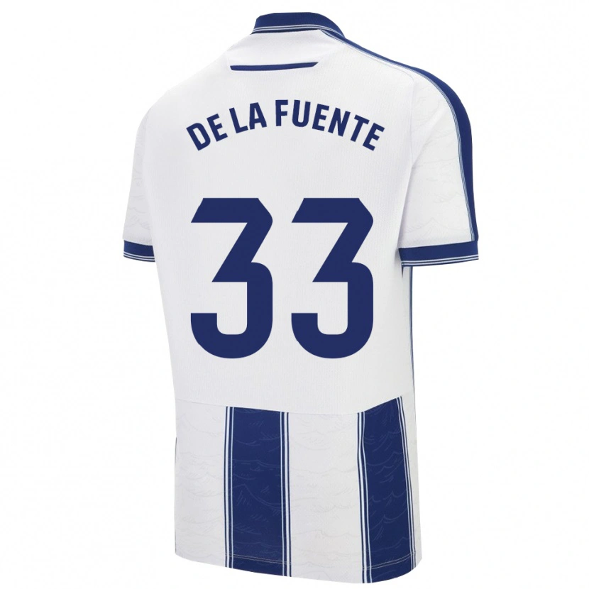 Danxen Niño Camiseta Alba De La Fuente #33 Azul Marino Blanco 2ª Equipación 2025/26 La Camisa