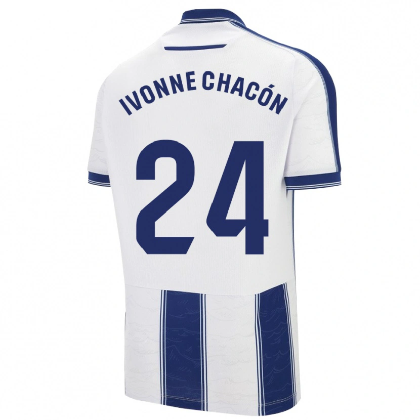 Danxen Niño Camiseta Ivonne Chacón #24 Azul Marino Blanco 2ª Equipación 2025/26 La Camisa