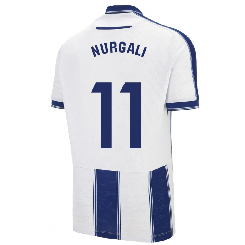 Danxen Niño Camiseta Aldiyar Nurgali #11 Azul Marino Blanco 2ª Equipación 2025/26 La Camisa