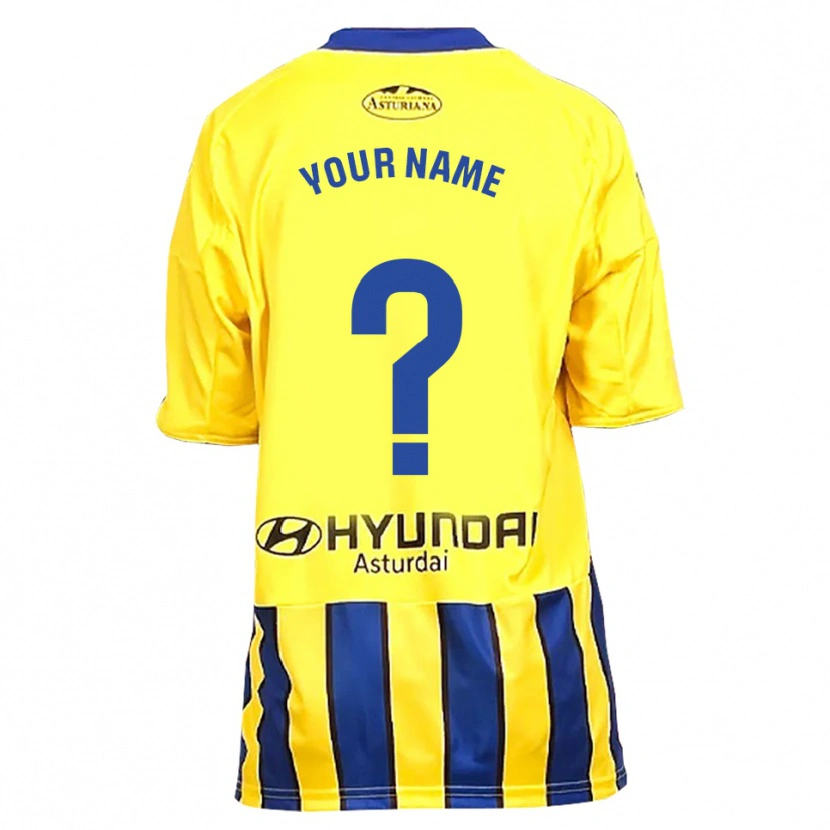 Danxen Niño Camiseta Su Nombre #0 Amarillo Azul 2ª Equipación 2025/26 La Camisa