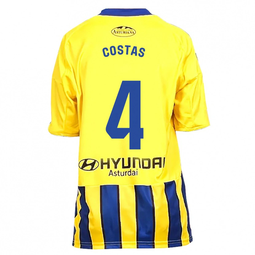 Danxen Niño Camiseta David Costas #4 Amarillo Azul 2ª Equipación 2025/26 La Camisa
