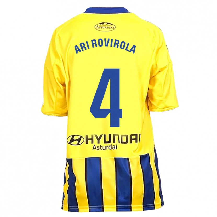Danxen Niño Camiseta Ari Rovirola #4 Amarillo Azul 2ª Equipación 2025/26 La Camisa
