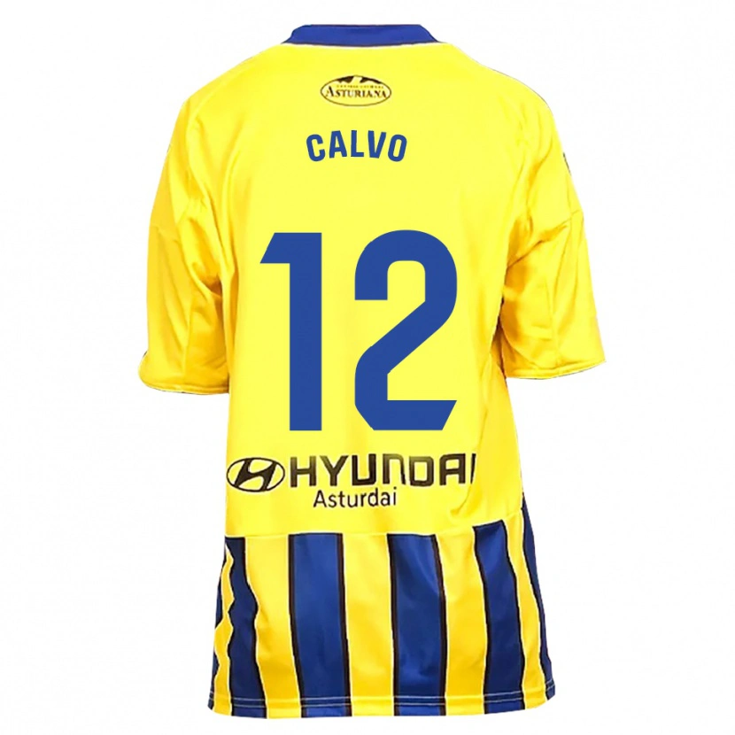 Danxen Niño Camiseta Dani Calvo #12 Amarillo Azul 2ª Equipación 2025/26 La Camisa