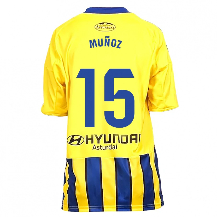 Danxen Niño Camiseta Curro Muñoz #15 Amarillo Azul 2ª Equipación 2025/26 La Camisa