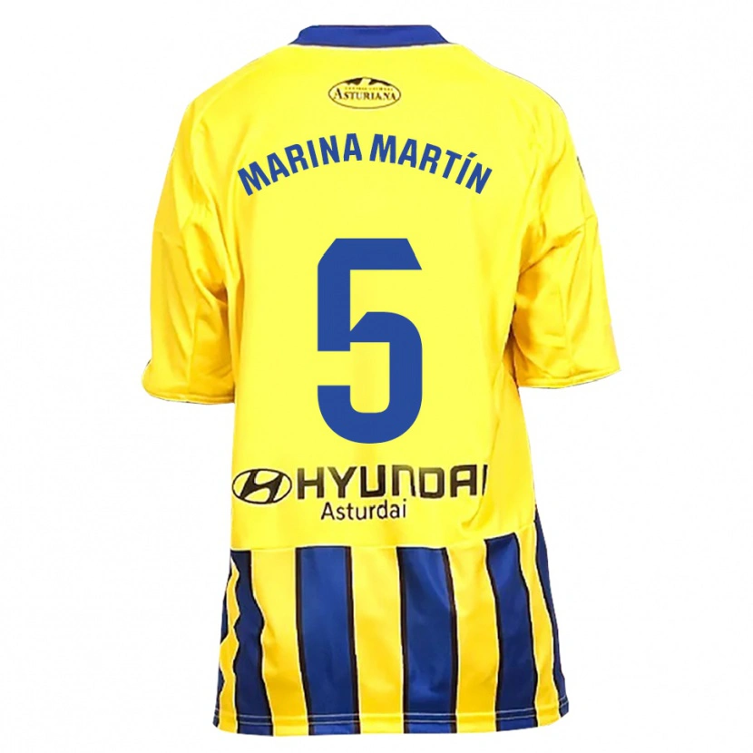 Danxen Niño Camiseta Marina Martín #5 Amarillo Azul 2ª Equipación 2025/26 La Camisa