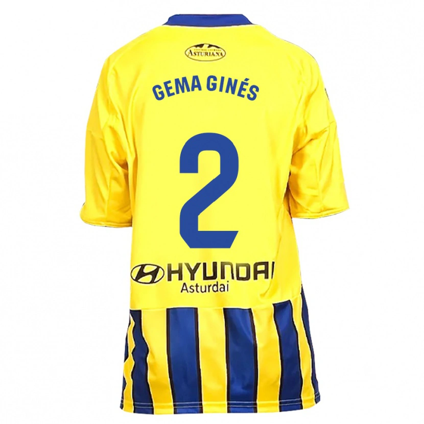 Danxen Niño Camiseta Gema Ginés #2 Amarillo Azul 2ª Equipación 2025/26 La Camisa