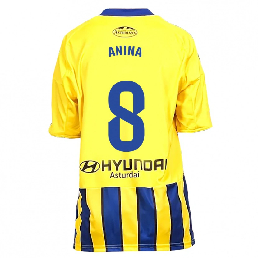 Danxen Niño Camiseta Ana Menéndez García #8 Amarillo Azul 2ª Equipación 2025/26 La Camisa
