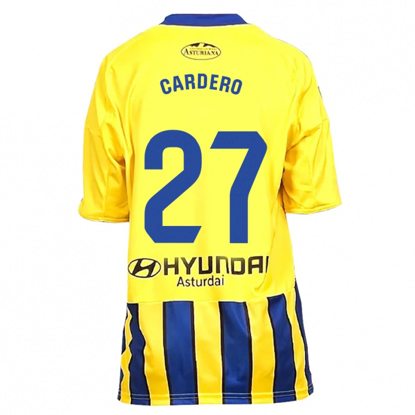 Danxen Niño Camiseta Álex Cardero #27 Amarillo Azul 2ª Equipación 2025/26 La Camisa