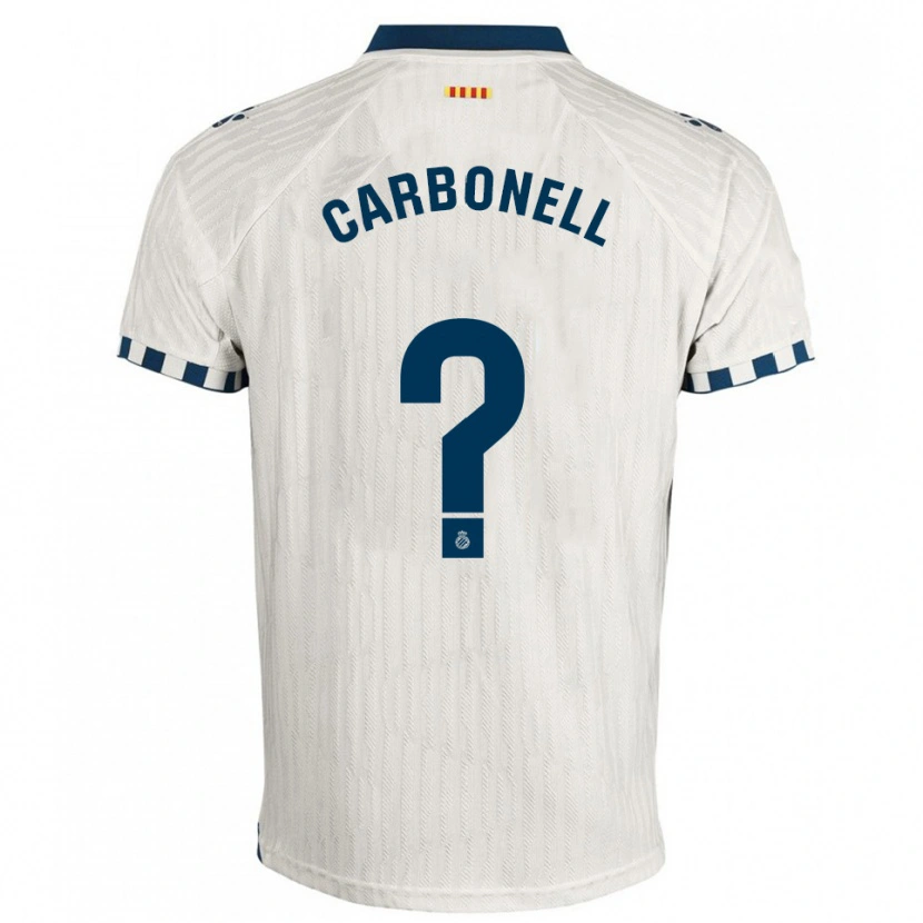 Danxen Niño Camiseta Ethan Carbonell #0 Blanco Azul 2ª Equipación 2025/26 La Camisa
