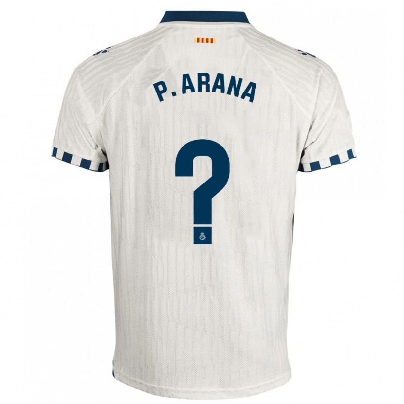 Danxen Niño Camiseta Paula Arana Montes #0 Blanco Azul 2ª Equipación 2025/26 La Camisa