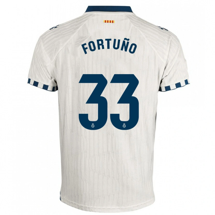 Danxen Niño Camiseta Ángel Fortuño #33 Blanco Azul 2ª Equipación 2025/26 La Camisa