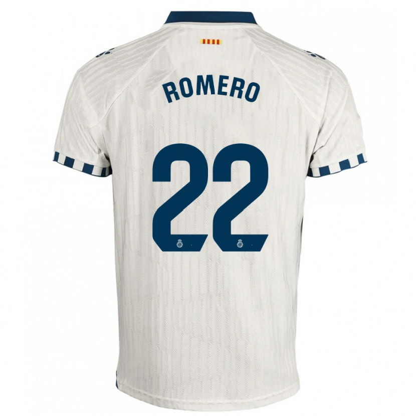 Danxen Niño Camiseta Carlos Romero #22 Blanco Azul 2ª Equipación 2025/26 La Camisa