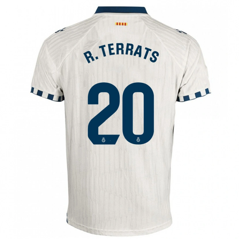 Danxen Niño Camiseta Ramón Terrats #20 Blanco Azul 2ª Equipación 2025/26 La Camisa