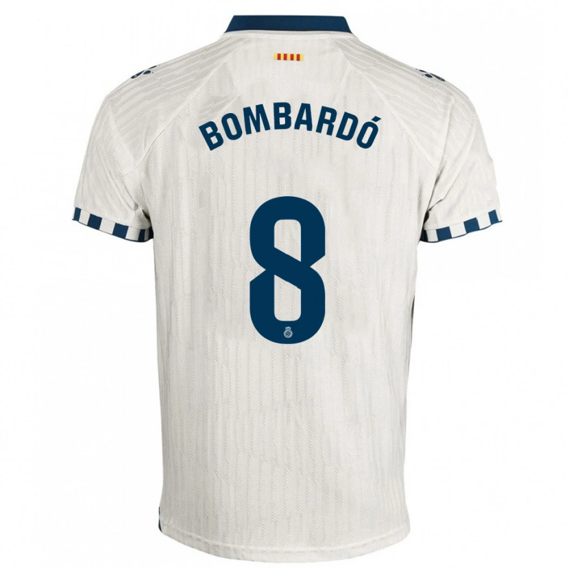 Danxen Niño Camiseta Alex Bombardó #8 Blanco Azul 2ª Equipación 2025/26 La Camisa