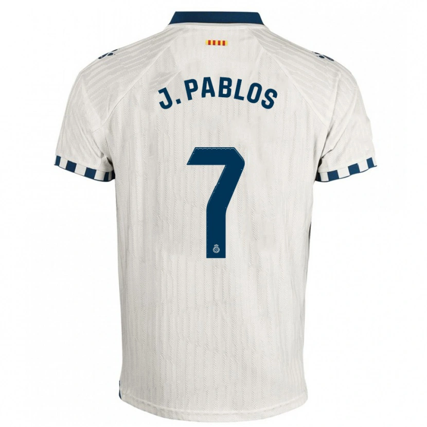 Danxen Niño Camiseta Judith Pablos Garrido #7 Blanco Azul 2ª Equipación 2025/26 La Camisa