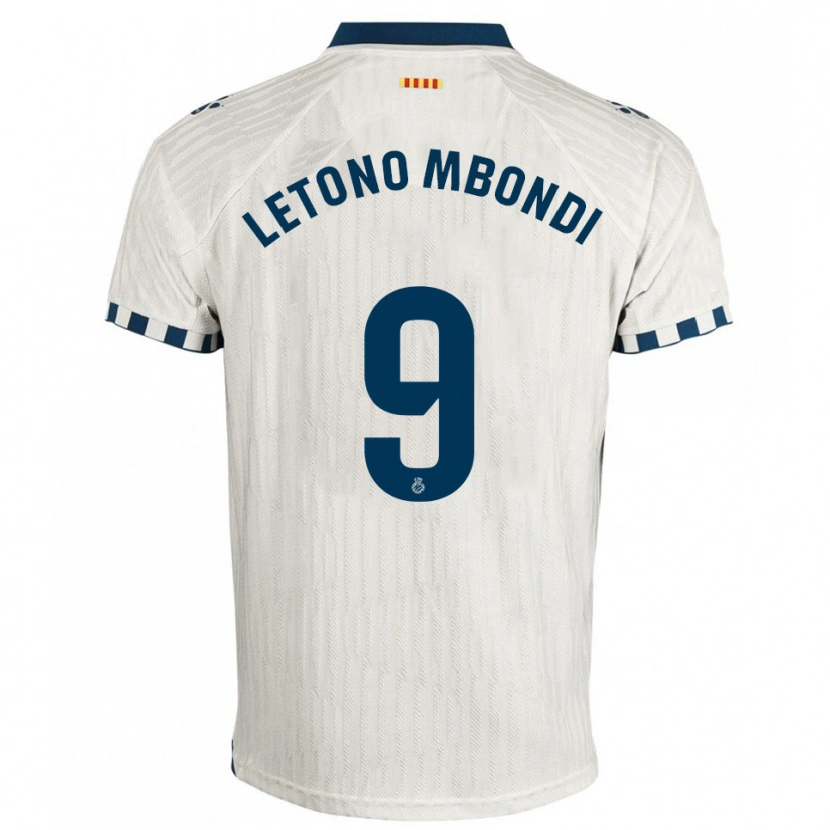 Danxen Niño Camiseta Christ-Emmanuel Letono Mbondi #9 Blanco Azul 2ª Equipación 2025/26 La Camisa