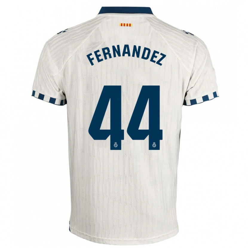 Danxen Niño Camiseta Marcos Fernández #44 Blanco Azul 2ª Equipación 2025/26 La Camisa