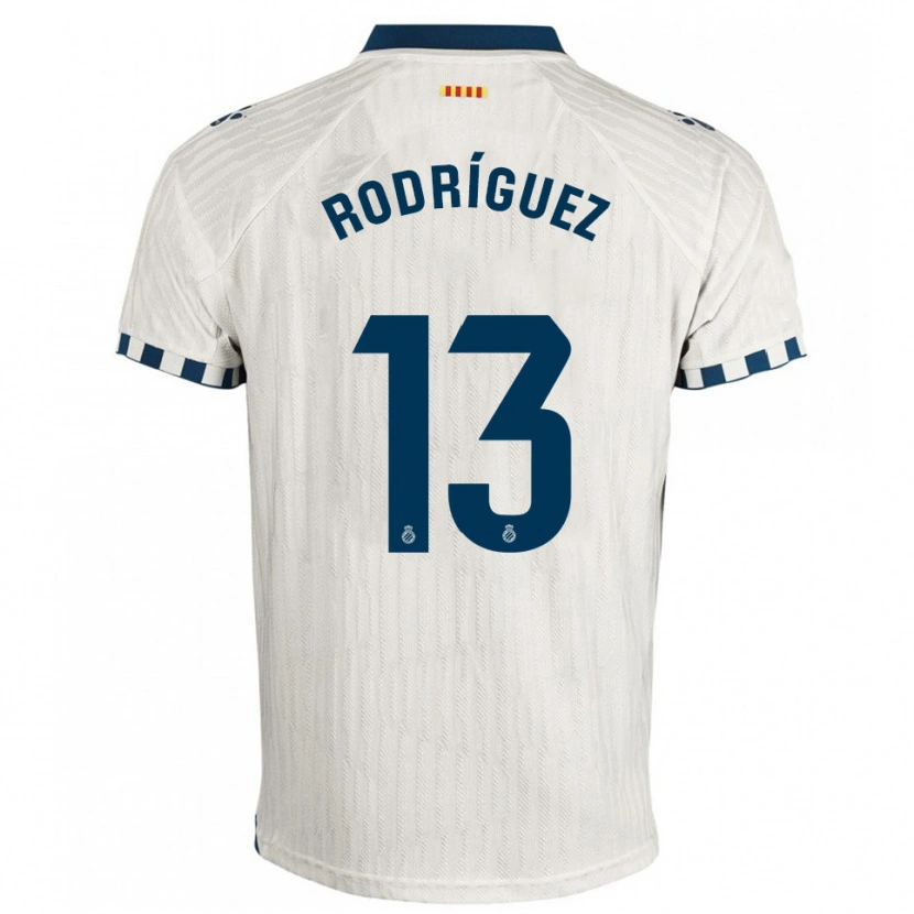 Danxen Niño Camiseta Joel Rodríguez #13 Blanco Azul 2ª Equipación 2025/26 La Camisa