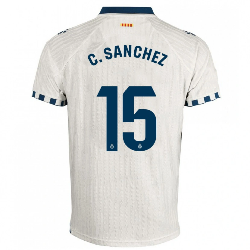 Danxen Niño Camiseta Carlos Sánchez #15 Blanco Azul 2ª Equipación 2025/26 La Camisa
