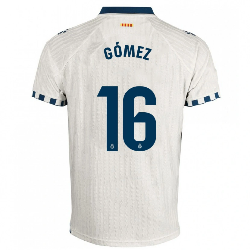 Danxen Niño Camiseta Ferran Gómez #16 Blanco Azul 2ª Equipación 2025/26 La Camisa