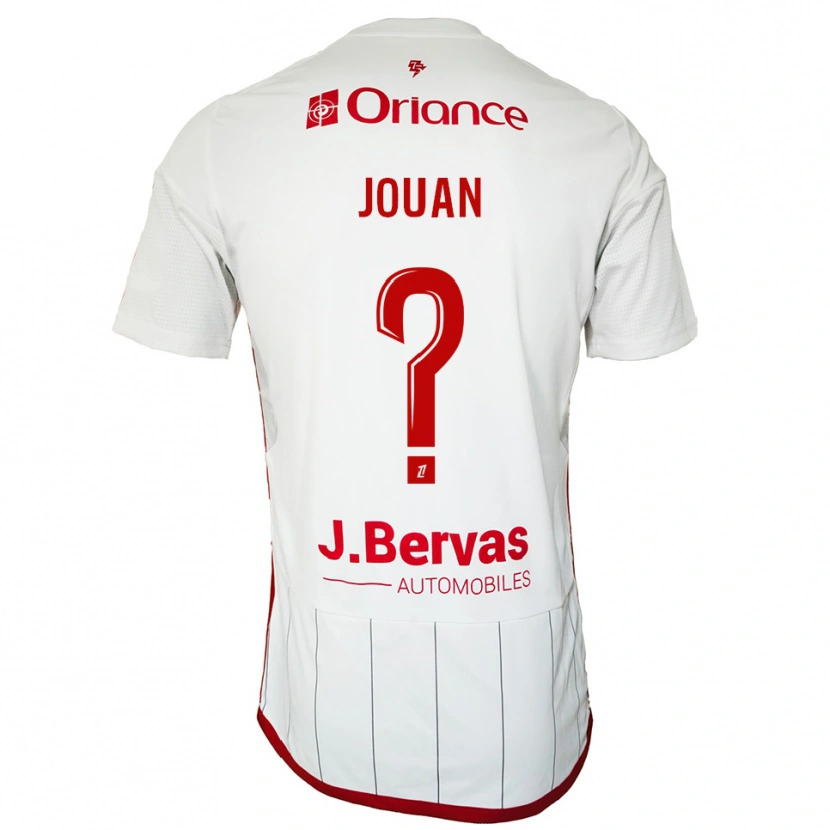 Danxen Niño Camiseta Léonie Jouan #0 Blanco Rojo 2ª Equipación 2025/26 La Camisa