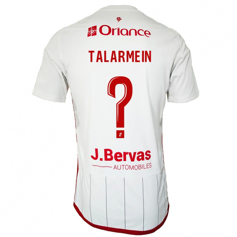 Danxen Niño Camiseta Manon Talarmein #0 Blanco Rojo 2ª Equipación 2025/26 La Camisa