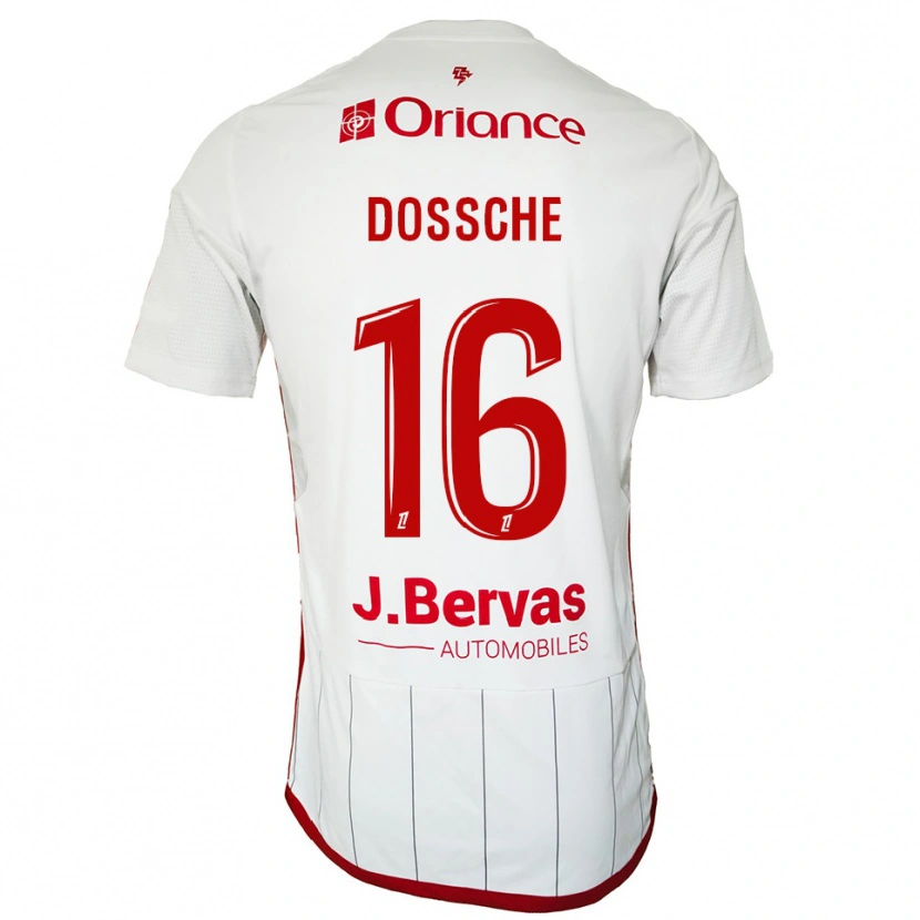 Danxen Niño Camiseta Marvin Dossche #16 Blanco Rojo 2ª Equipación 2025/26 La Camisa