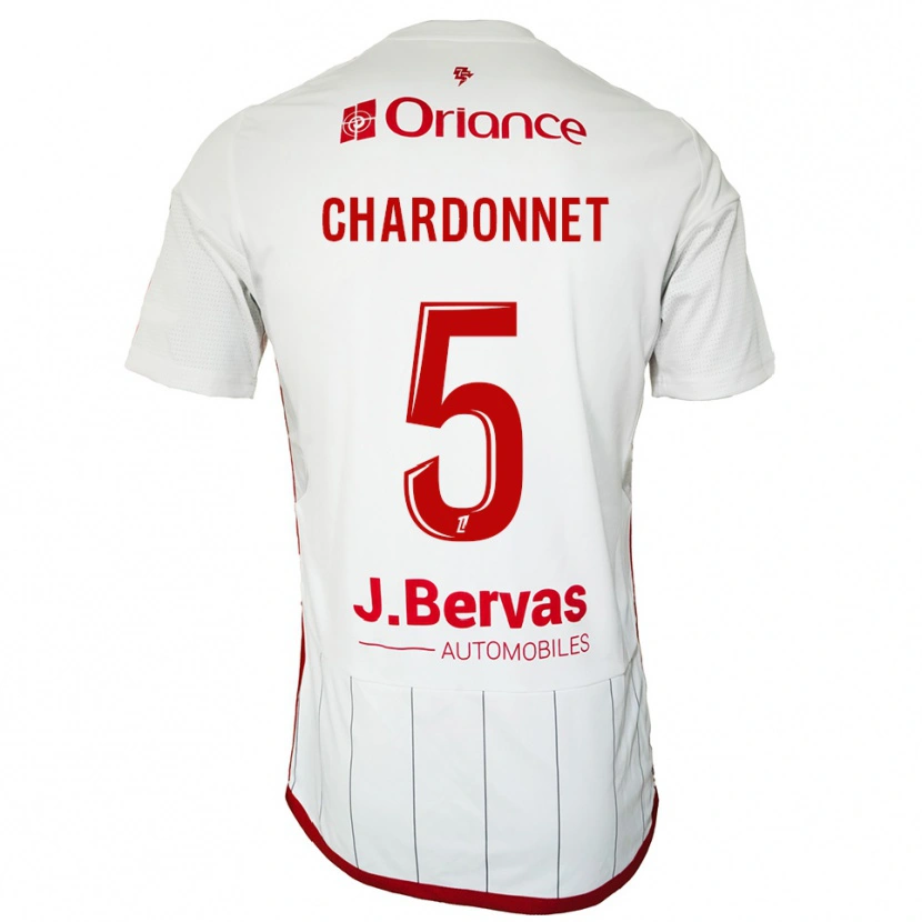 Danxen Niño Camiseta Brendan Chardonnet #5 Blanco Rojo 2ª Equipación 2025/26 La Camisa