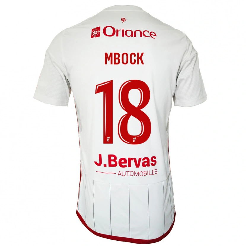 Danxen Niño Camiseta Hianga'a Mbock #18 Blanco Rojo 2ª Equipación 2025/26 La Camisa