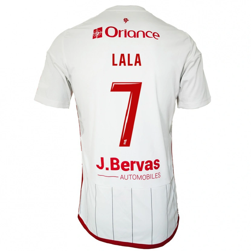 Danxen Niño Camiseta Kenny Lala #7 Blanco Rojo 2ª Equipación 2025/26 La Camisa