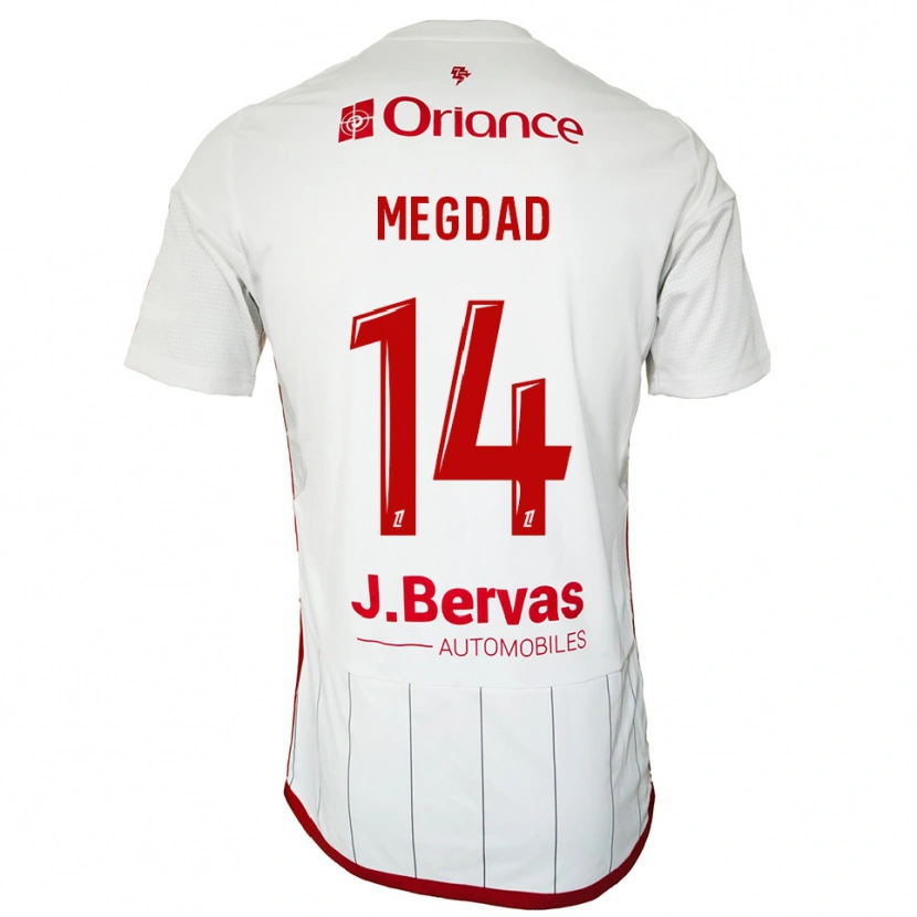 Danxen Niño Camiseta Noa Megdad #14 Blanco Rojo 2ª Equipación 2025/26 La Camisa