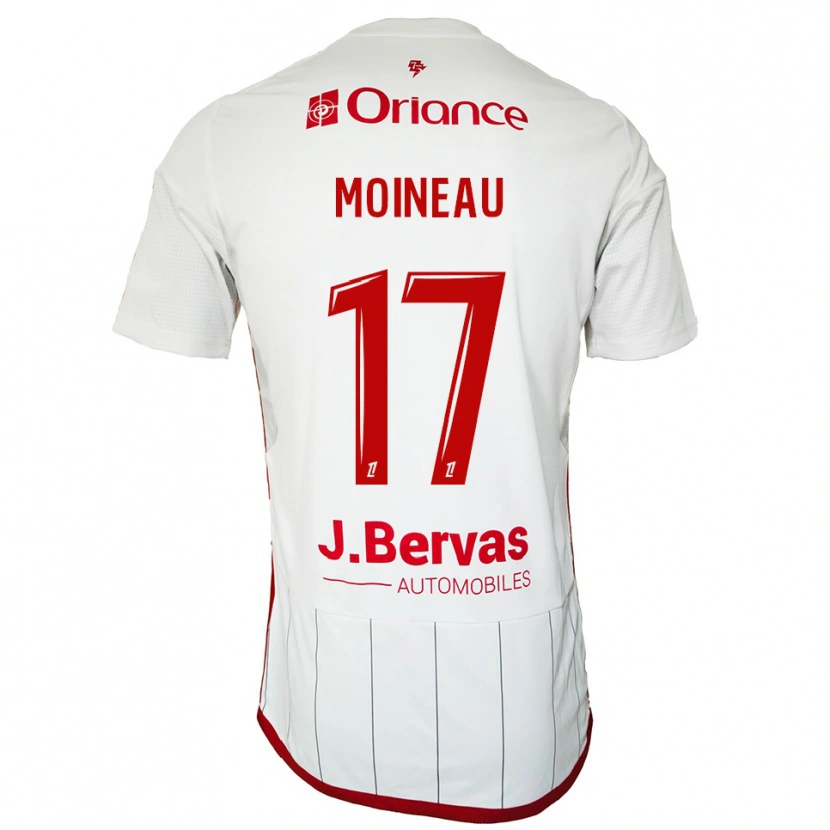 Danxen Niño Camiseta Nathan Moineau #17 Blanco Rojo 2ª Equipación 2025/26 La Camisa