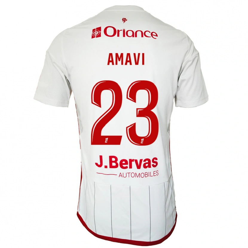 Danxen Niño Camiseta Jordan Amavi #23 Blanco Rojo 2ª Equipación 2025/26 La Camisa