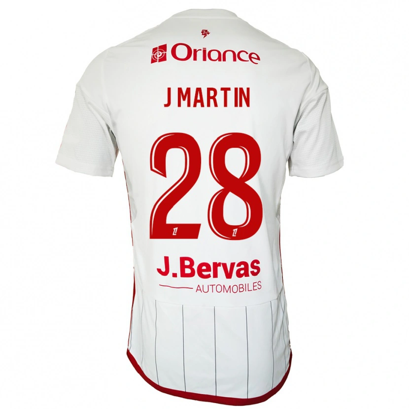 Danxen Niño Camiseta Jonas Martin #28 Blanco Rojo 2ª Equipación 2025/26 La Camisa