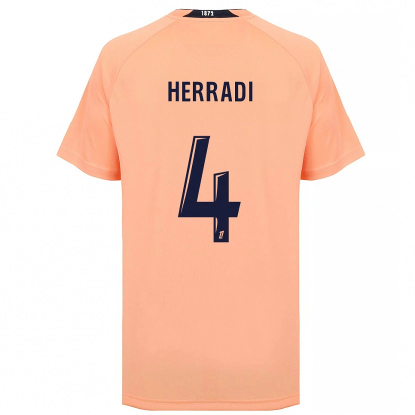 Danxen Niño Camiseta Zaid Herradi #4 Naranja Azul Marino 2ª Equipación 2025/26 La Camisa