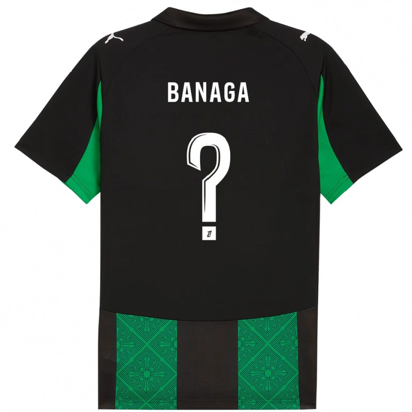 Danxen Niño Camiseta Mathéssendé Baud Banaga #0 Negro Verde 2ª Equipación 2025/26 La Camisa