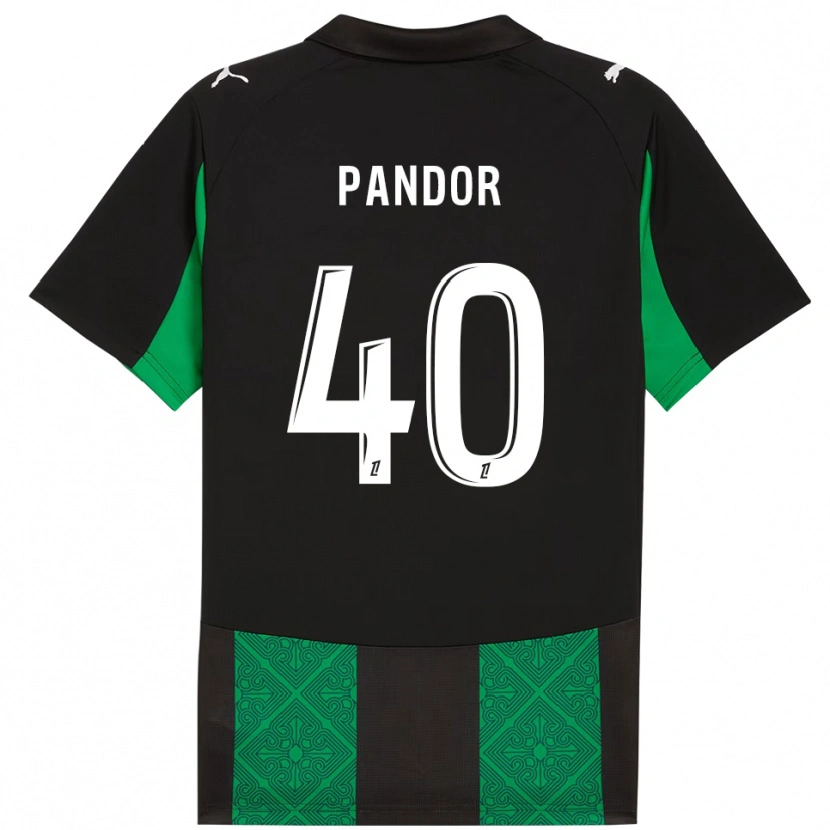 Danxen Niño Camiseta Yannick Pandor #40 Negro Verde 2ª Equipación 2025/26 La Camisa