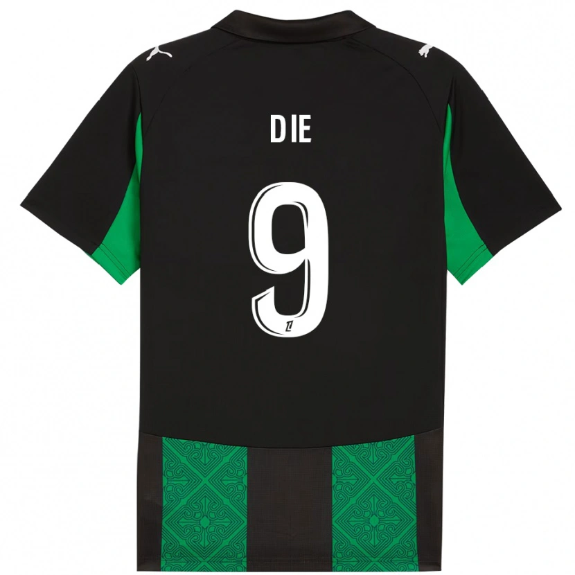Danxen Niño Camiseta Samuel Dié #9 Negro Verde 2ª Equipación 2025/26 La Camisa